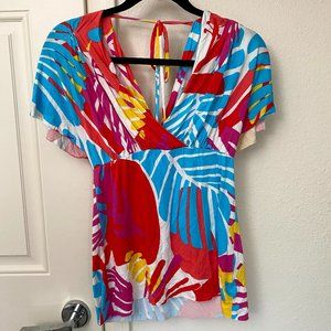 Rampage Lightweight Bright Color Back Tied Top (S)